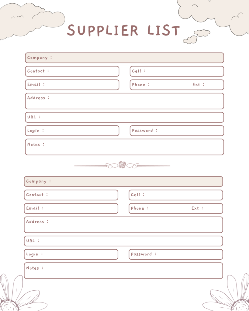 Garden Suppliers List