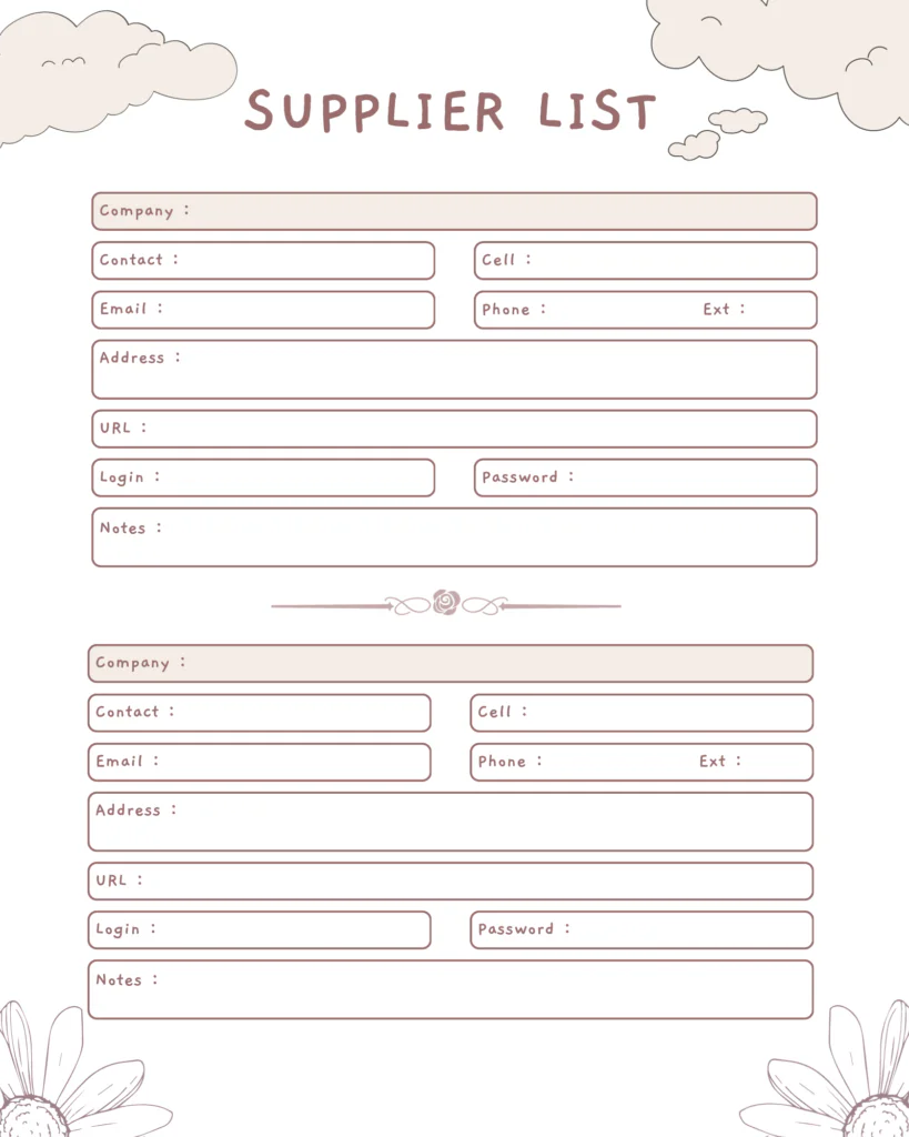 Garden Suppliers List