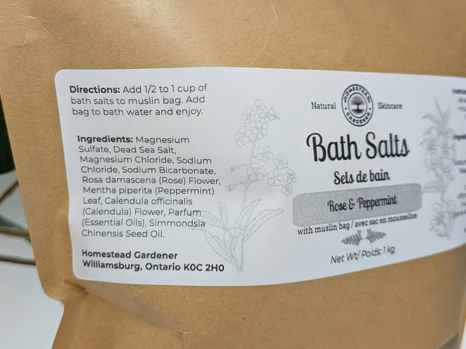 Bath Salts - Rose & Peppermint - 1kg - Image 3